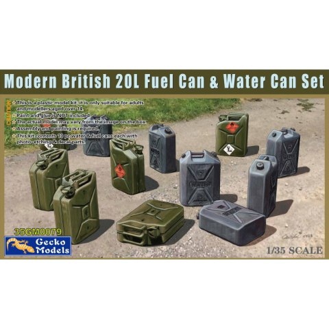 Gecko Models 35GM0079 Modern British 20L Fuel Can & Water Can Set