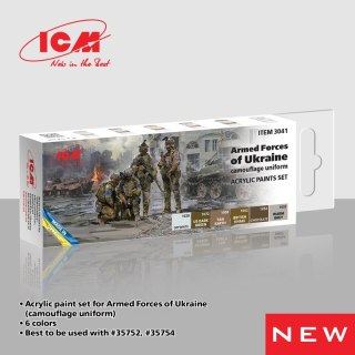 ICM 3041 Acrylic Paints Set Armed Forces of Ukraine Camouflage Uniform