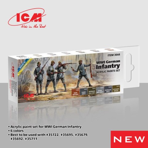 ICM 3044 Acrylic Paints Set WWI German Infantry