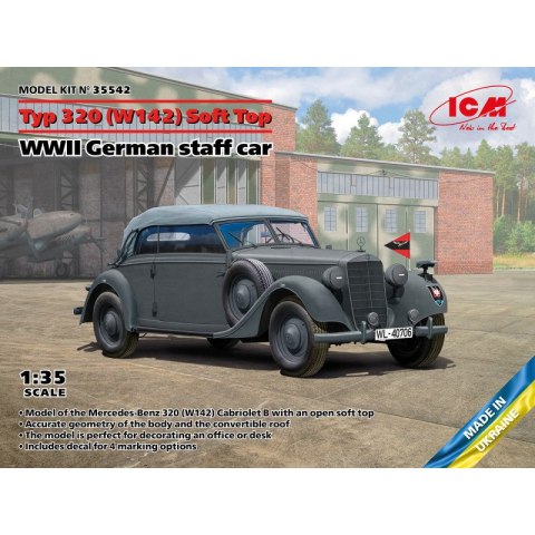 ICM 35542 Typ 320 (W142) Soft Top WWII German Staff Car