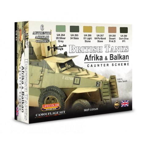 Lifecolor Sets LIFCS43 British Tanks, Africa & Balkan, caunter scheme, Set 1 Lifecolor Sets LIFCS43 British Tanks, Africa & Balkan, caunter scheme, Set 1