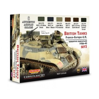 Lifecolor Sets LIFCS44 British Tanks, France-Europe, U.K., disruptive Camouflage, Set 2