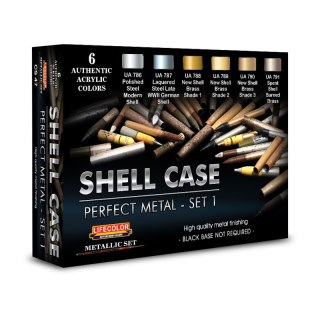 Lifecolor Sets LIFCS47 Shell Case - Perfect Metals Set 1