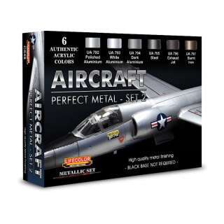 Lifecolor Sets LIFCS48 Aircraft - Perfect Metals Set 2