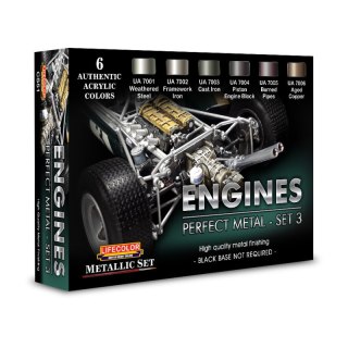 Lifecolor Sets LIFCS51 Engines - Perfect Metals Set 3