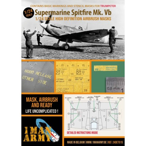 1 Man Army 24DET015 Supermarine Spitfire Mk. Vb for Trumpeter