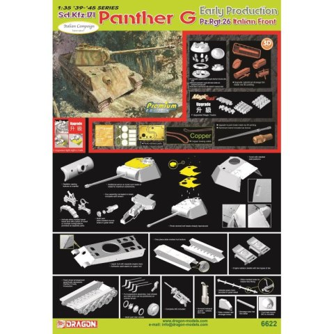 Dragon 6622 Panther G Early Production Pz.Rgt.26 Italian Front