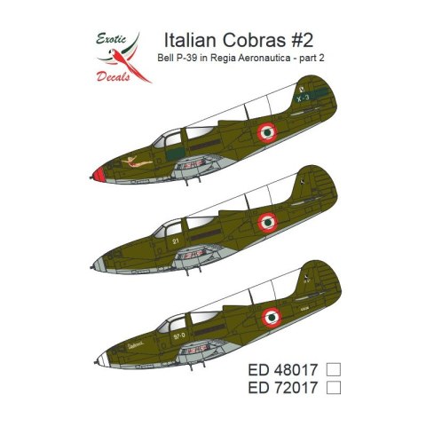 Exotic Decals 48017 Italian Cobras #2 Bell P-39 in Regia Aeronautica - Part 2