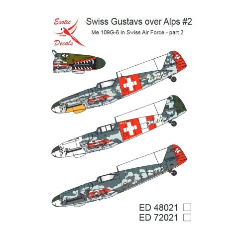 Exotic Decals 48021 Swiss Gustavs over Alps #2 Me 109G-6 in Swiss Air Force - Part 2 Exotic Decals 48021 Swiss Gustavs over Alps #2 Me 109G-6 in Swiss Air Force - Part 2