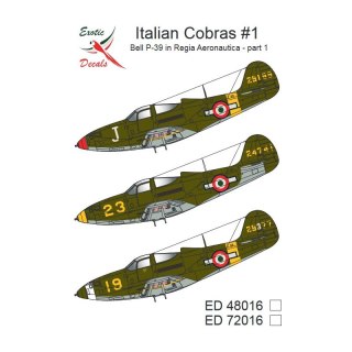 Exotic Decals 72016 Italian Cobras #1 Bell P-39 in Regia Aeronautica - Part 1