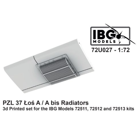 IBG 72U027 PZL 37 Łoś A / A bis Radiators 3D Printed Set for IBG 72511, 12, 13 Kits