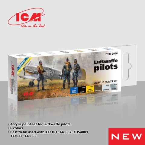 ICM 3046 Acrylic Paints Set Luftwaffe Pilots ICM 3046 Acrylic Paints Set Luftwaffe Pilots