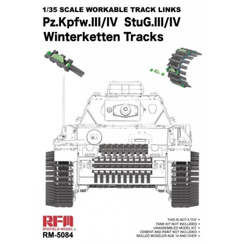 RFM-5084 1/35 Workable Winterketten Tracks for Pz.Kpfw. III/IV RFM-5084 1/35 Workable Winterketten Tracks for Pz.Kpfw. III/IV
