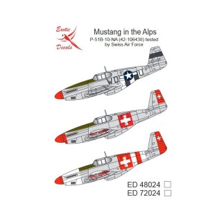 Exotic Decals 48024 Mustang in The Alps P-51B-10-NA Tested by Swiss Air Force