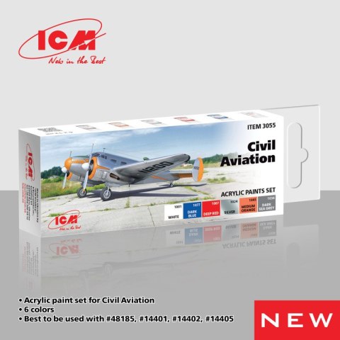 ICM 3055 Acrylic Paints Set Civil Aviation