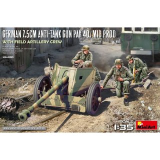 Mini Art 35400 German 7,5 cm Anti-Tank Gun PaK 40. Mid Prod. w/ Artillery Crew