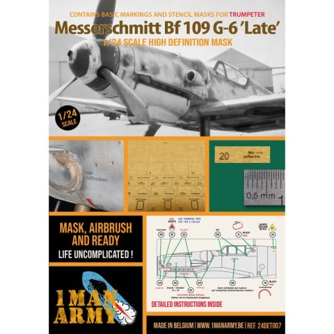 1 Man Army 24DET007 Messerschmitt Bf 109 G-6 "Late" for Trumpeter