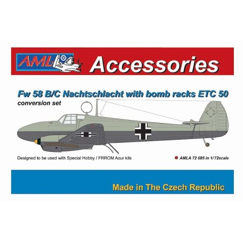 AML A72085 Focke-Wulf Fw-58 B/C Nachtschlacht with Bomb Racks ETC 50: Conversion Set (for Azur, Fromm and Special Hobby kits)