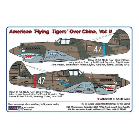 AML C4031 Kalkomania American "Flying Tigers" Over China, Part II (1:144)