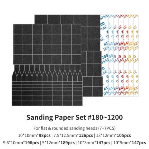 DSPIAE MSP-ESS Sanding Paper Set 180-1200 Grit (56557)