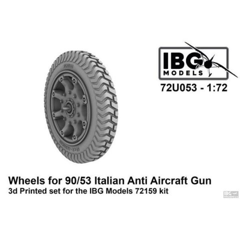 IBG 72U053 Wheels for 90/53 Italian Anti Aircraft Gun 3D Printed Set for IBG 72159