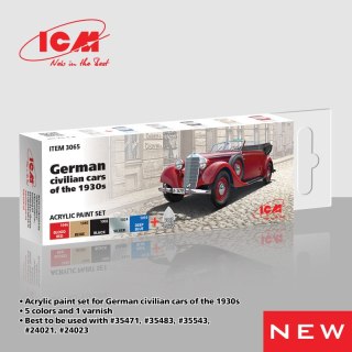 ICM 3065 Acrylic Paints Set for German Civilian Cars of the 1930s