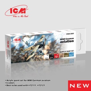 ICM 3069 Acrylic Paints Set for WWI German Aviation