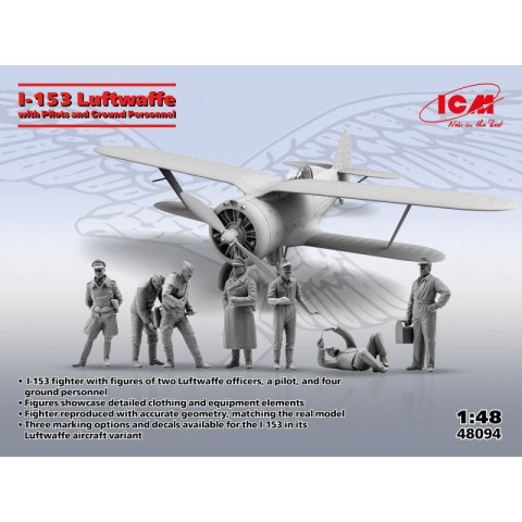 ICM 48094 I-153 Luftwaffe with Pilots and Ground Personnel