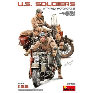 Mini Art 35422 U.S. Soldiers with WLA Motorcycles