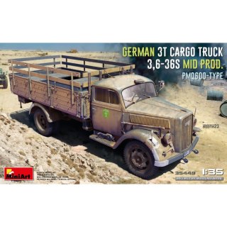 Mini Art 35449 German 3T Cargo Truck 3,6-36S Mid Prod. PMQ600-TYPE