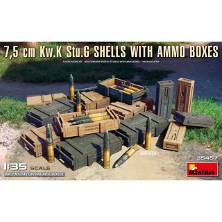 Mini Art 35457 7,5 cm Kw.K Stu.G Shells with Ammo Boxes