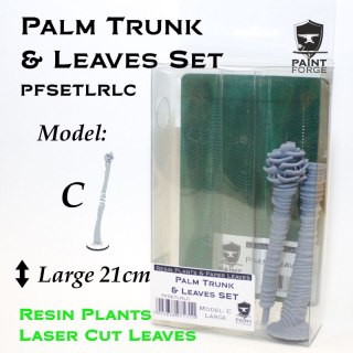 Paint Forge PFSETLRLC Laser Cut + Resin Plants Palm Set Leaves + Trunk C, size L