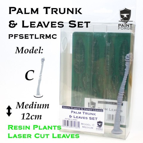 Paint Forge PFSETLRMC Laser Cut + Resin Plants Palm Set Leaves + Trunk C, size M