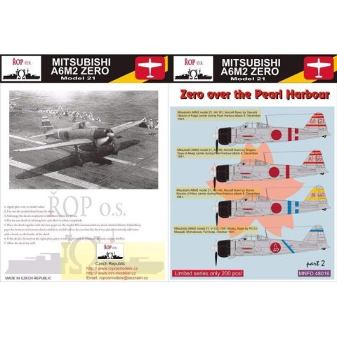 ROP o.s. MNFDL48016 1:48 Mitsubishi A6M2 Zero Model 21 - Zero over the Pearl Harbour