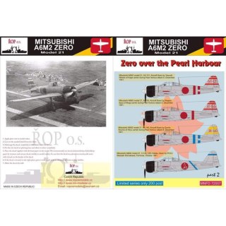 ROP o.s. MNFDL72007 1:72 Mitsubishi A6M2 Zero Model 21 - Zero over the Pearl Harbour