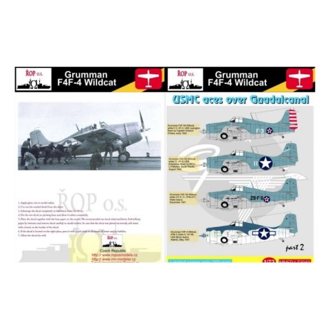 ROP o.s. MNFDL72040 1:72 Grumman F4F-4 Wildcat - USMC aces over Guadalcanal ROP o.s. MNFDL72040 1:72 Grumman F4F-4 Wildcat - USMC aces over Guadalcanal