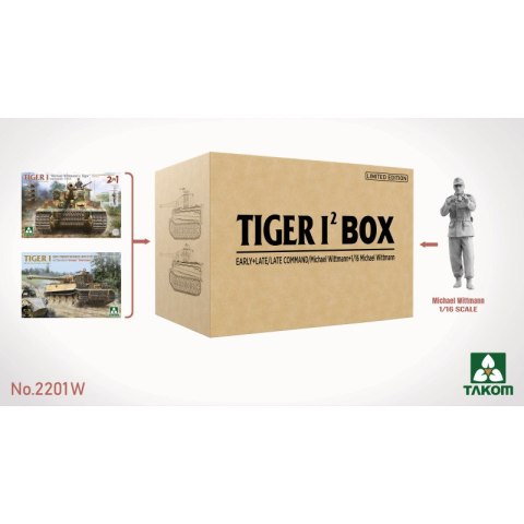 Takom 2201W Tiger I 2 BOX Early + Late / Late Command / Michael Wittmann + 1 / 1/16 Michael Wittmann Limited Edition