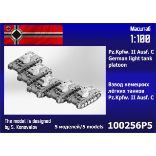 Zebrano 100256P5 Pz.Kpfw. II Ausf. C German Light Tank Platoon (5 pcs)