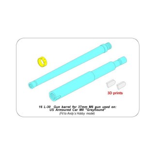 Aber 16 L-30 Gun Barrel for 37mm M6 Gun for US Armoured Car M8 "Greyhound"