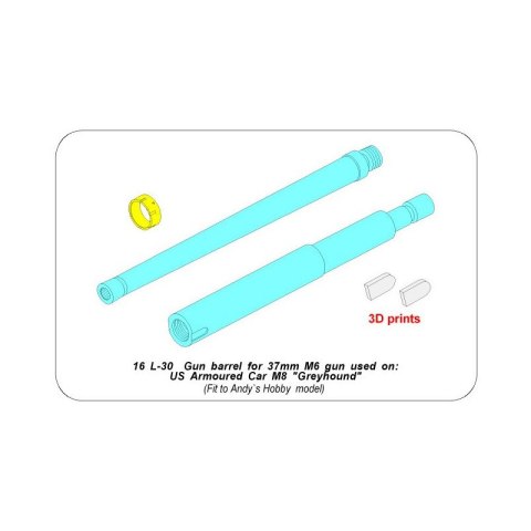 Aber 16 L-30 Gun Barrel for 37mm M6 Gun for US Armoured Car M8 "Greyhound" Aber 16 L-30 Gun Barrel for 37mm M6 Gun for US Armoured Car M8 "Greyhound"