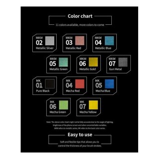 DSPIAE MKM-02 Acrylic Metallic Silver Soft Tipped Marker (56110)