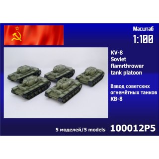 Zebrano 100012P5 KV-8 Soviet Flamethrower Tank Platoon (5 pcs.)