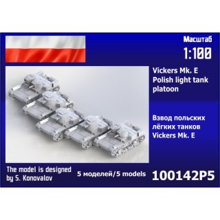 Zebrano 100142P5 Vickers Mk. E Polish Light Tank Platoon (5 pcs.)