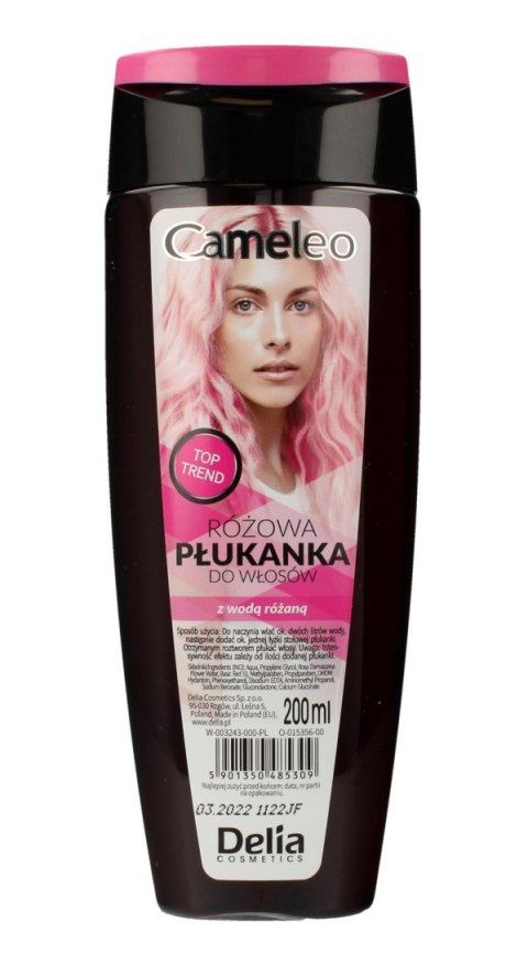 DELIA COSMETICS CAMELEO Różowa Płukanka do włosów z wodą różaną 200ml