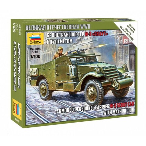 Zvezda 6273 Armored Personnel Carrier M-3 Scout Car with Machine Gun Zvezda 6273 Armored Personnel Carrier M-3 Scout Car with Machine Gun
