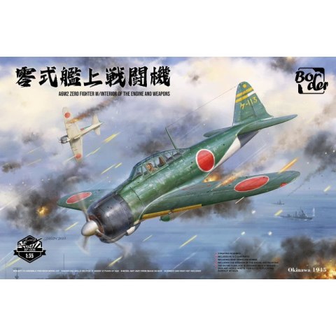 Border Model BF-006 A6M2 Zero Fighter w/Interior of The Engine and Weapons
