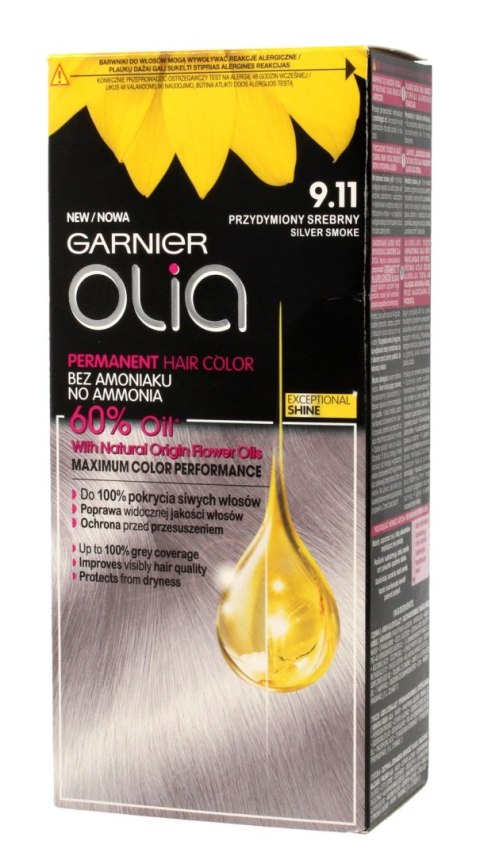 Garnier Olia Farba do włosów nr 9.11 Przydymiony Srebrny 1op. Garnier Olia Farba do włosów nr 9.11 Przydymiony Srebrny 1op.