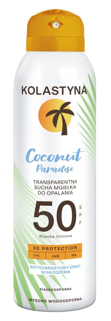 KOLASTYNA Transparentna Sucha Mgiełka do opalania - Coconut Paradise SPF50 150ml KOLASTYNA Transparentna Sucha Mgiełka do opalania - Coconut Paradise SPF50 150ml