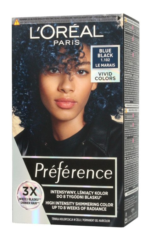 Loreal Preference Vivid Colors Farba do włosów nr 1.102 Blue Black (Le Marais) 1op.
