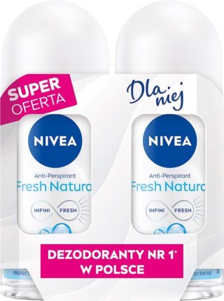 NIVEA Antyperspirant damski w kulce DUO Fresh Natural 2x50 ml